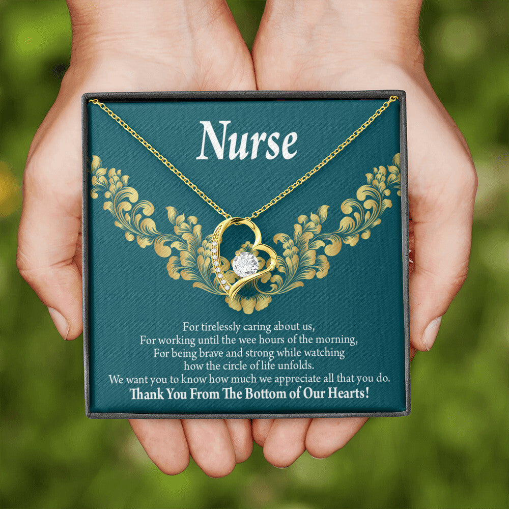 Thank You Medical Hero Healthcare Medical Worker Nurse Appreciation Gift Forever Necklace w Message Card-Express Your Love Gifts