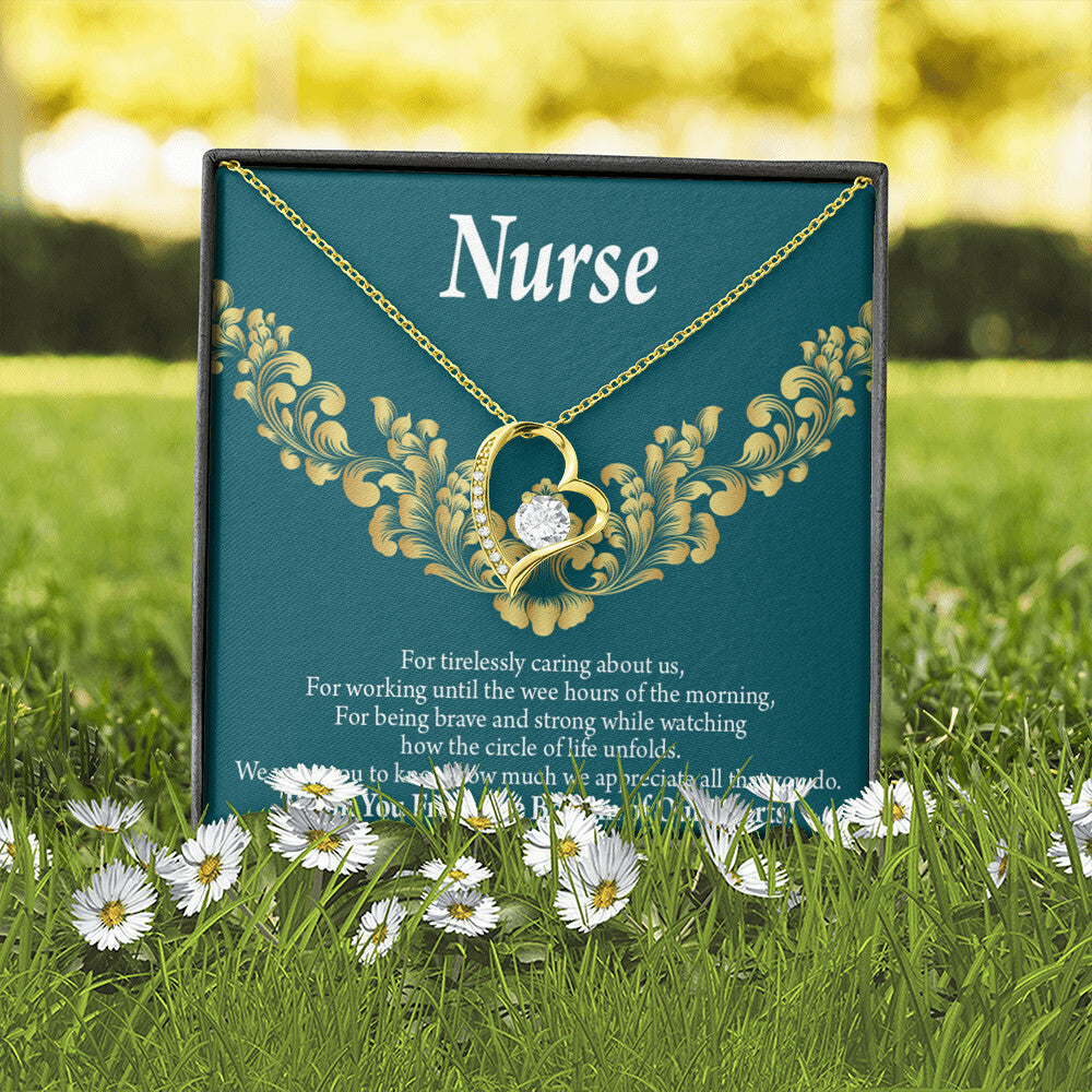 Thank You Medical Hero Healthcare Medical Worker Nurse Appreciation Gift Forever Necklace w Message Card-Express Your Love Gifts