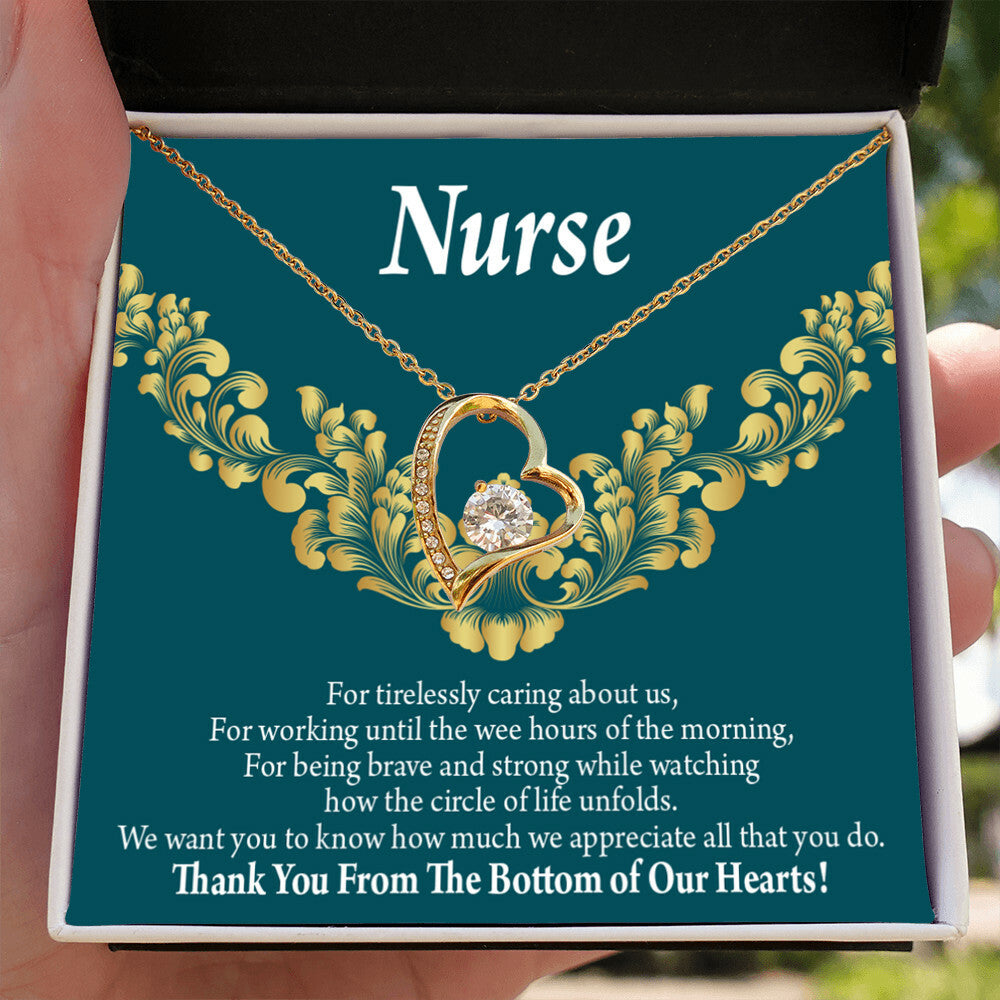 Thank You Medical Hero Healthcare Medical Worker Nurse Appreciation Gift Forever Necklace w Message Card-Express Your Love Gifts