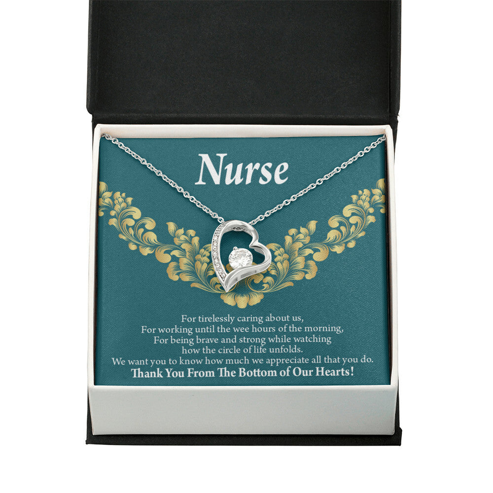 Thank You Medical Hero Healthcare Medical Worker Nurse Appreciation Gift Forever Necklace w Message Card-Express Your Love Gifts