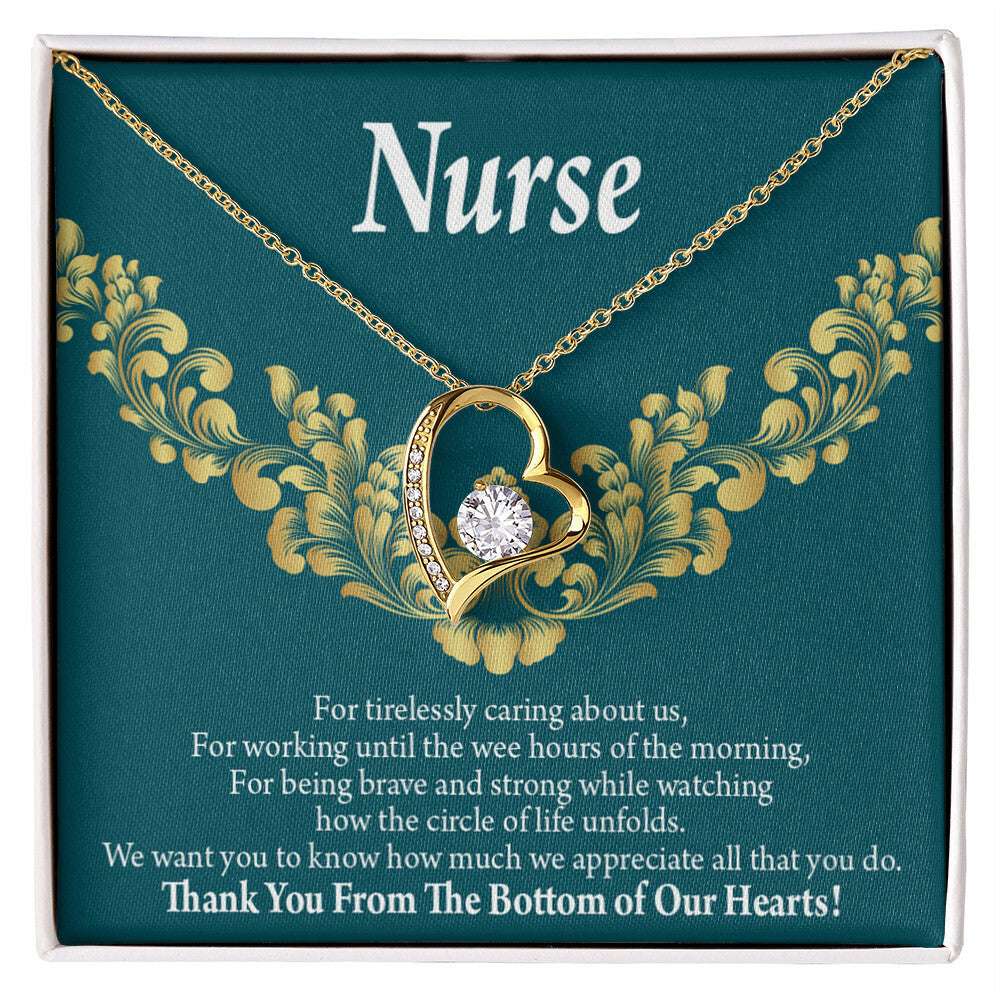 Thank You Medical Hero Healthcare Medical Worker Nurse Appreciation Gift Forever Necklace w Message Card-Express Your Love Gifts