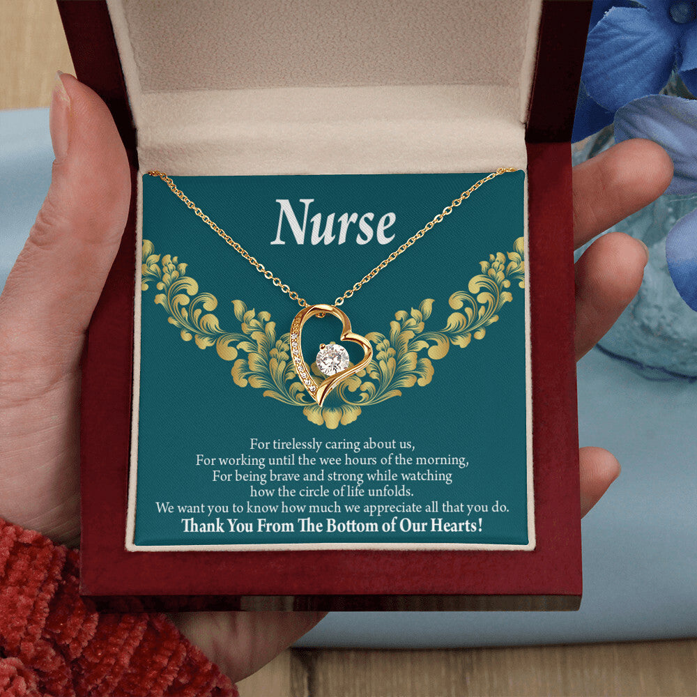 Thank You Medical Hero Healthcare Medical Worker Nurse Appreciation Gift Forever Necklace w Message Card-Express Your Love Gifts