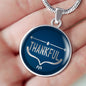 Thankful Circle Necklace Stainless Steel or 18k Gold 18-22"-Express Your Love Gifts