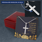 Thanks Be To God 1 Corinthians 15:57 Cross Necklace Message Card W Ball Chain Pendant-Express Your Love Gifts