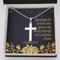 Thanks Be To God 1 Corinthians 15:57 Cross Necklace Message Card W Ball Chain Pendant-Express Your Love Gifts