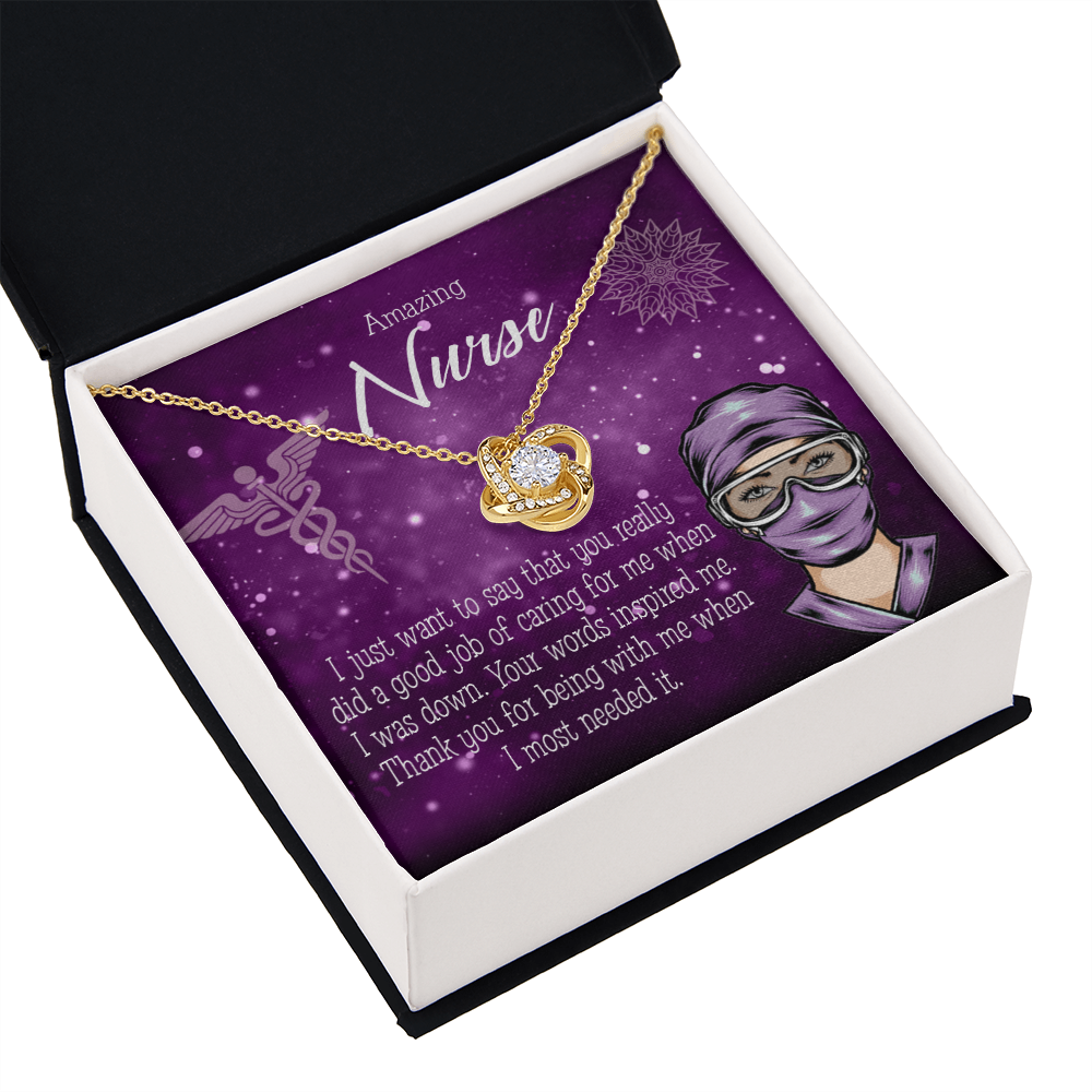 Thanks for Being There Healthcare Medical Worker Nurse Appreciation Gift Infinity Knot Necklace Message Card-Express Your Love Gifts