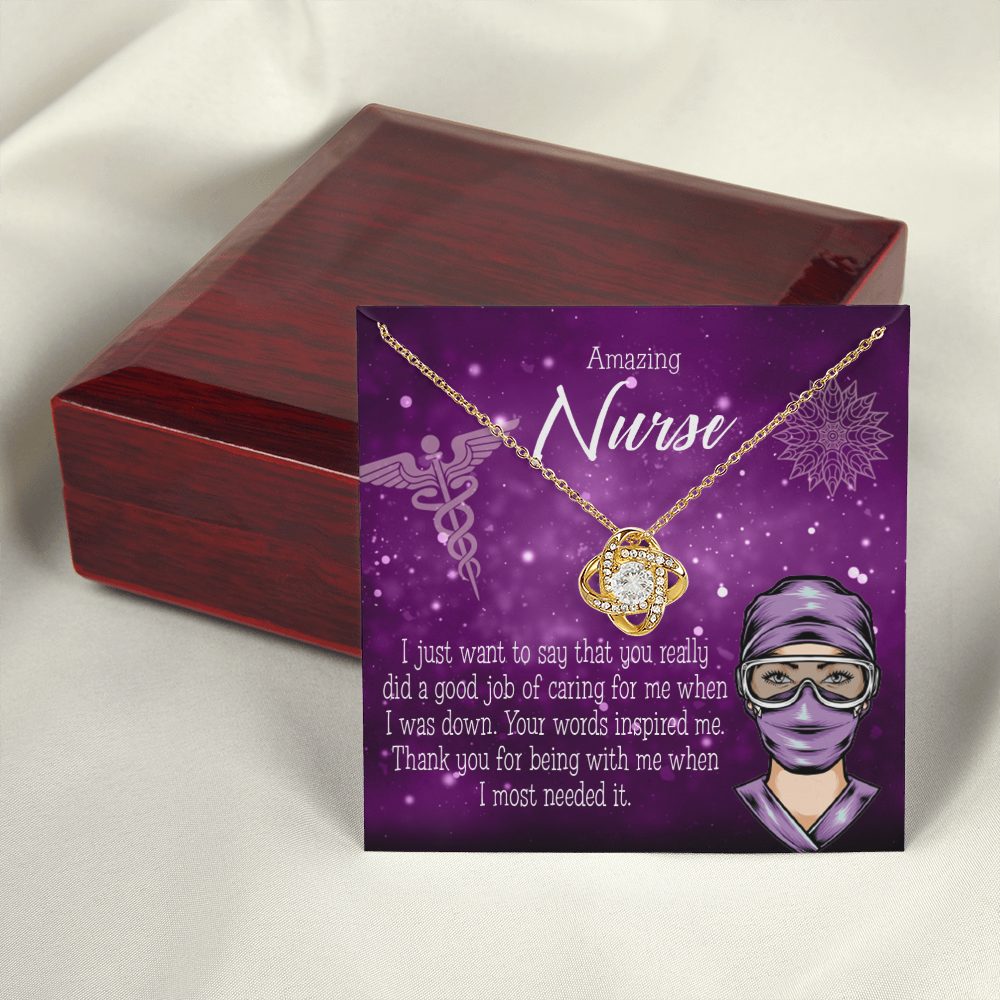 Thanks for Being There Healthcare Medical Worker Nurse Appreciation Gift Infinity Knot Necklace Message Card-Express Your Love Gifts
