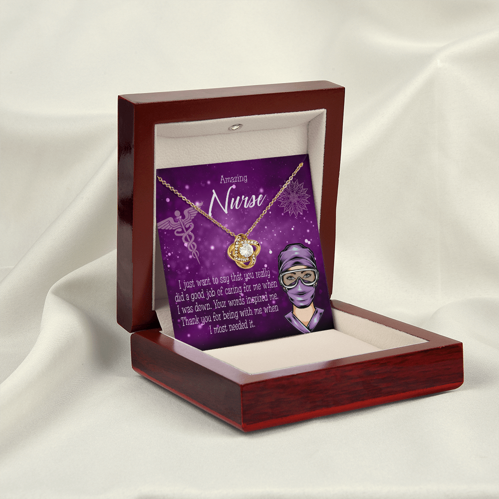 Thanks for Being There Healthcare Medical Worker Nurse Appreciation Gift Infinity Knot Necklace Message Card-Express Your Love Gifts