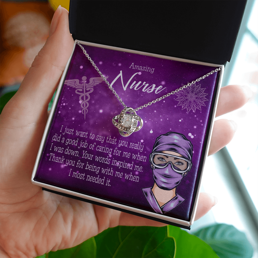 Thanks for Being There Healthcare Medical Worker Nurse Appreciation Gift Infinity Knot Necklace Message Card-Express Your Love Gifts