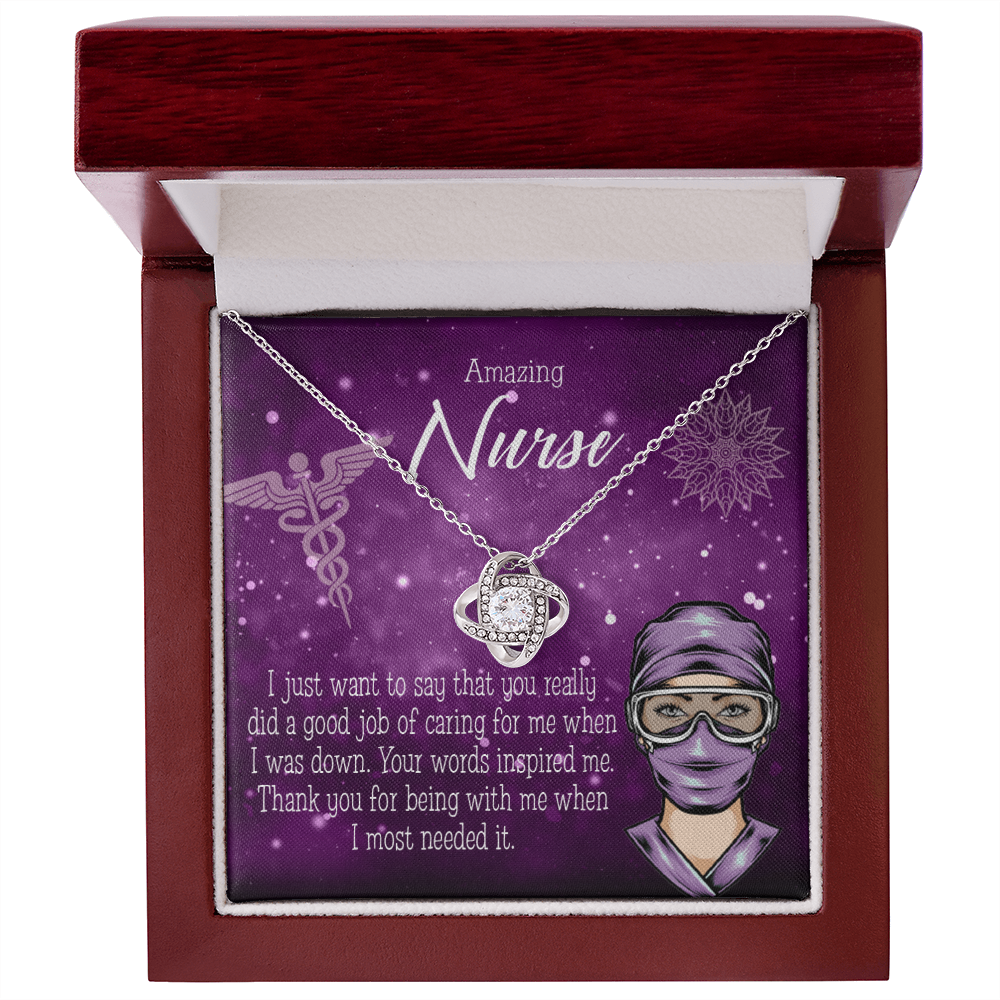 Thanks for Being There Healthcare Medical Worker Nurse Appreciation Gift Infinity Knot Necklace Message Card-Express Your Love Gifts