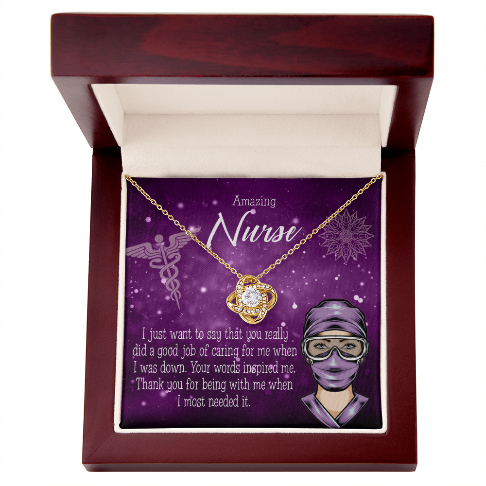 Thanks for Being There Healthcare Medical Worker Nurse Appreciation Gift Infinity Knot Necklace Message Card-Express Your Love Gifts