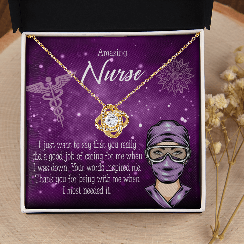 Thanks for Being There Healthcare Medical Worker Nurse Appreciation Gift Infinity Knot Necklace Message Card-Express Your Love Gifts