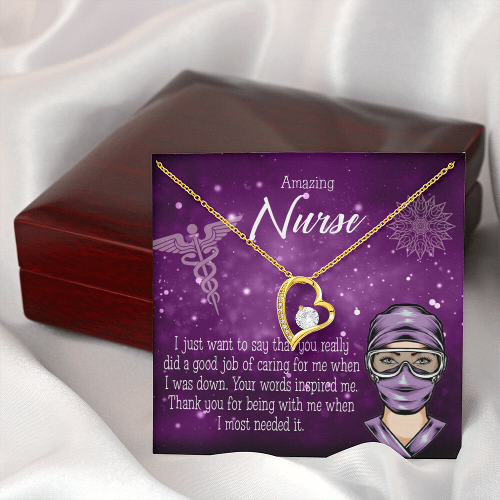 Thanks for Being There Healthcare Medical Worker Nurse Appreciation GiftForever Necklace w Message Card-Express Your Love Gifts