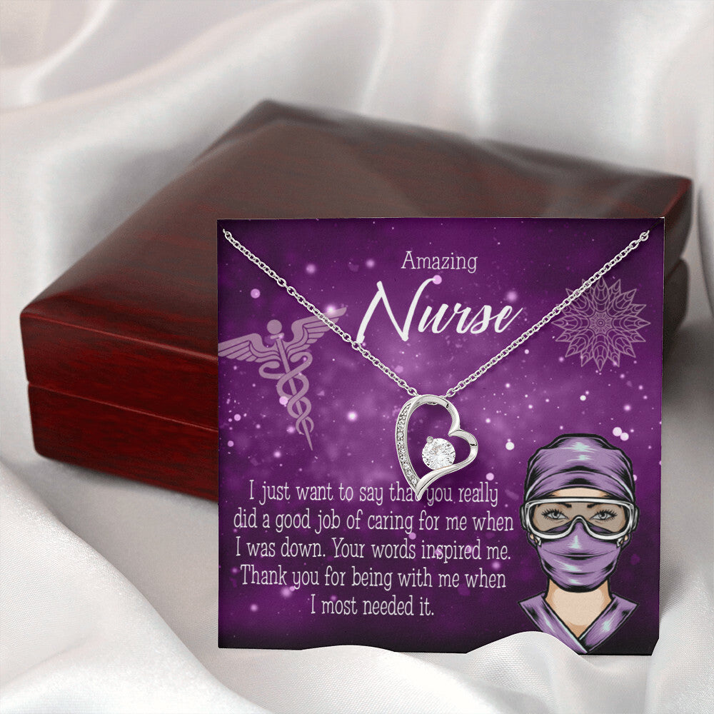Thanks for Being There Healthcare Medical Worker Nurse Appreciation GiftForever Necklace w Message Card-Express Your Love Gifts