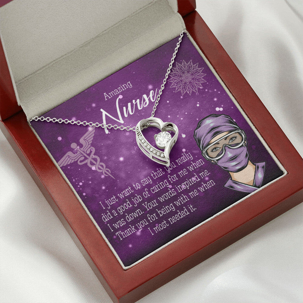 Thanks for Being There Healthcare Medical Worker Nurse Appreciation GiftForever Necklace w Message Card-Express Your Love Gifts