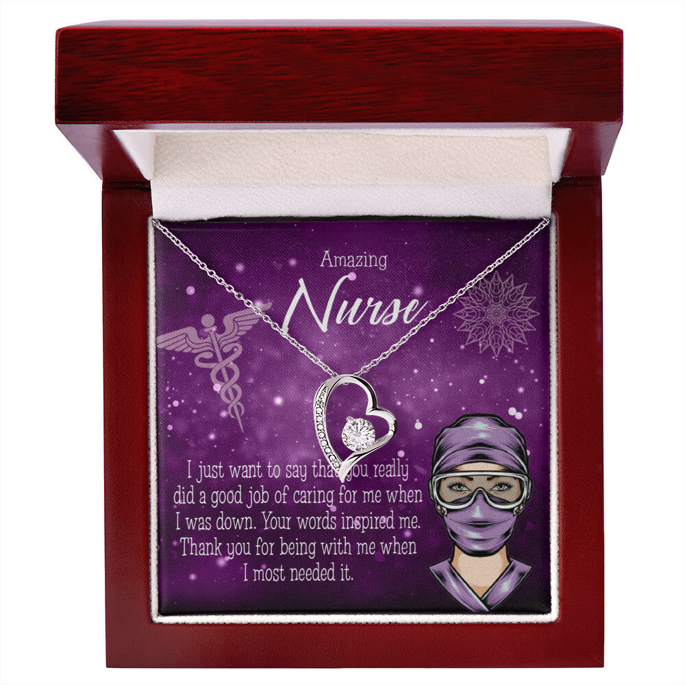 Thanks for Being There Healthcare Medical Worker Nurse Appreciation GiftForever Necklace w Message Card-Express Your Love Gifts