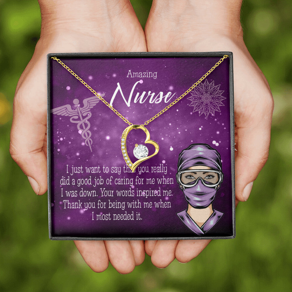Thanks for Being There Healthcare Medical Worker Nurse Appreciation GiftForever Necklace w Message Card-Express Your Love Gifts