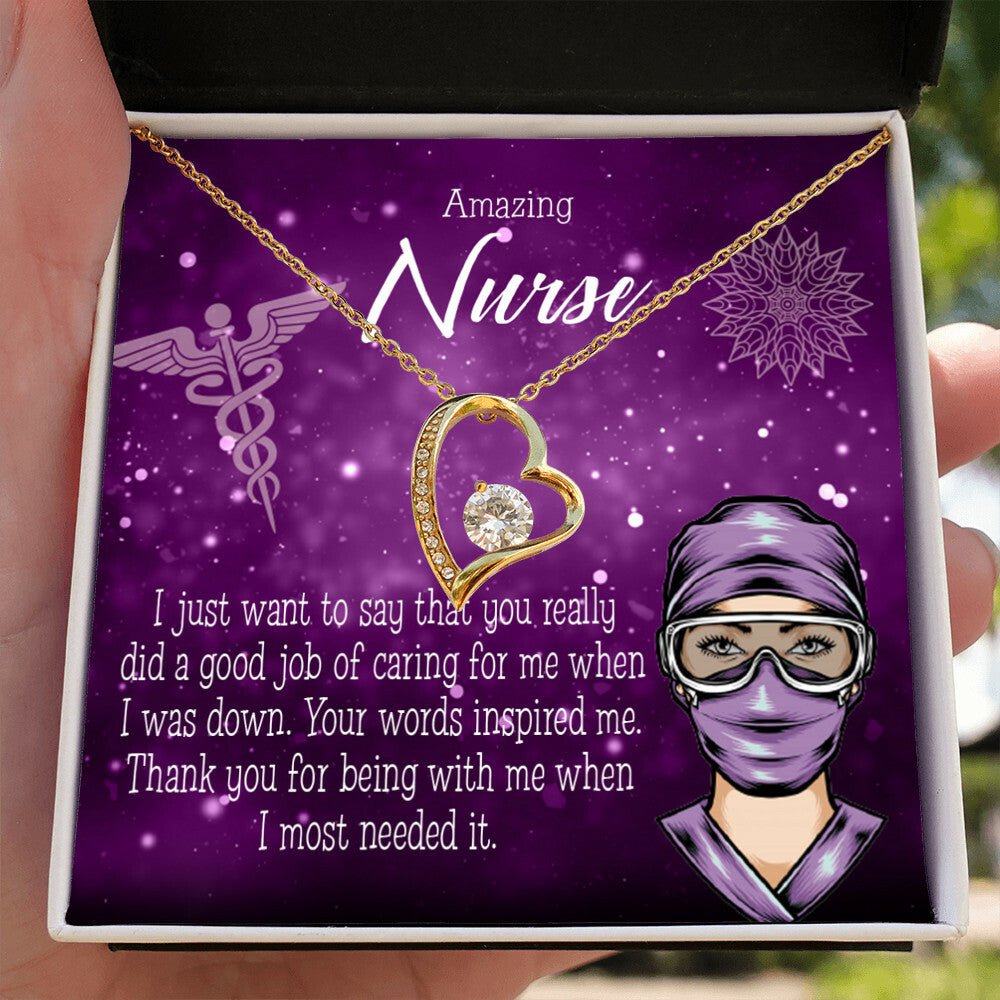 Thanks for Being There Healthcare Medical Worker Nurse Appreciation GiftForever Necklace w Message Card-Express Your Love Gifts
