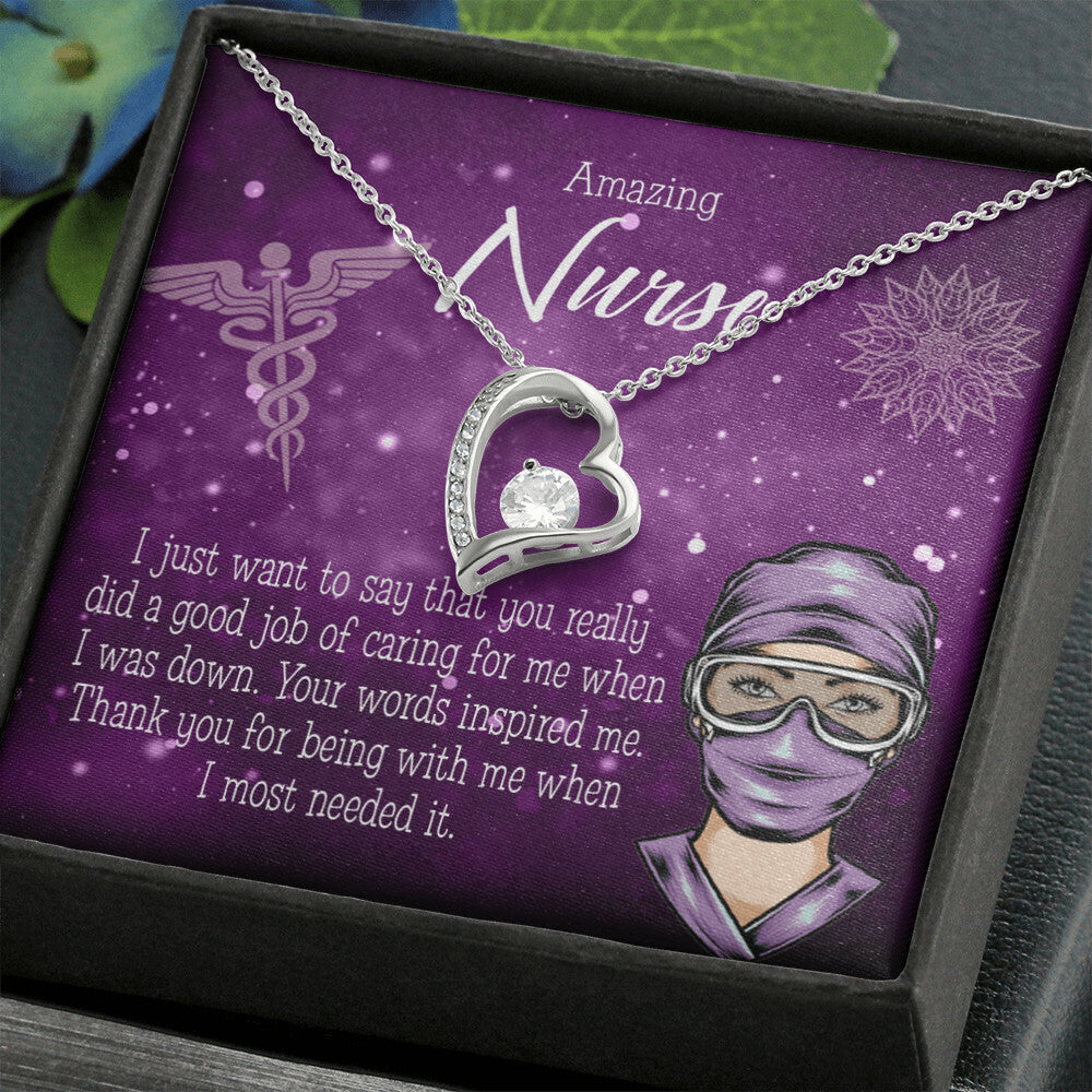 Thanks for Being There Healthcare Medical Worker Nurse Appreciation GiftForever Necklace w Message Card-Express Your Love Gifts