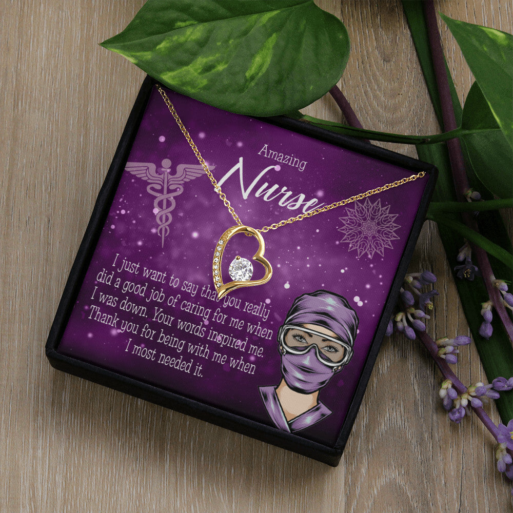 Thanks for Being There Healthcare Medical Worker Nurse Appreciation GiftForever Necklace w Message Card-Express Your Love Gifts