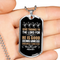 Thanks To Lord Psalm 107:1 Necklace Stainless Steel or 18k Gold Dog Tag 24"-Express Your Love Gifts