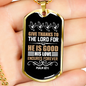Thanks To Lord Psalm 107:1 Necklace Stainless Steel or 18k Gold Dog Tag 24"-Express Your Love Gifts