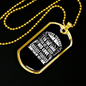 Thanks To The Lord Psalm 107:1 Necklace Stainless Steel or 18k Gold Dog Tag 24" Chain-Express Your Love Gifts