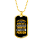 The Average Dog Yellow Necklace Stainless Steel or 18k Gold Dog Tag 24" Chain-Express Your Love Gifts
