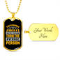 The Average Dog Yellow Necklace Stainless Steel or 18k Gold Dog Tag 24" Chain-Express Your Love Gifts