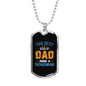 The Best Dad Fisherman Fishing Necklace Stainless Steel or 18k Gold Dog Tag 24" Chain-Express Your Love Gifts
