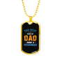 The Best Dad Fisherman Fishing Necklace Stainless Steel or 18k Gold Dog Tag 24" Chain-Express Your Love Gifts