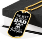 The Best Kind Dad Firefighter Gift Stainless Steel or 18k Gold Dog Tag 24" Chain-Express Your Love Gifts