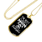 The Best Kind Mom Firefighter Gift Stainless Steel or 18k Gold Dog Tag 24" Chain-Express Your Love Gifts