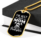 The Best Kind Mom Firefighter Gift Stainless Steel or 18k Gold Dog Tag 24" Chain-Express Your Love Gifts