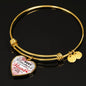 The Best Teachers Teach From The Heart Heart Bangle Stainless Steel or 18k Gold 18-22"-Express Your Love Gifts