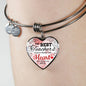 The Best Teachers Teach From The Heart Heart Bangle Stainless Steel or 18k Gold 18-22"-Express Your Love Gifts