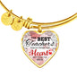The Best Teachers Teach From The Heart Heart Bangle Stainless Steel or 18k Gold 18-22"-Express Your Love Gifts