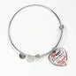 The Best Teachers Teach From The Heart Heart Bangle Stainless Steel or 18k Gold 18-22"-Express Your Love Gifts