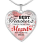 The Best Teachers Teach From The Heart Necklace Stainless Steel or 18k Gold Heart Pendant 18-22"-Express Your Love Gifts