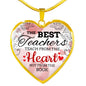 The Best Teachers Teach From The Heart Necklace Stainless Steel or 18k Gold Heart Pendant 18-22"-Express Your Love Gifts