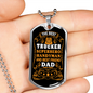 The Best Trucker Dog Tag Stainless Steel or 18k Gold 24" Chain-Express Your Love Gifts
