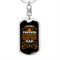 The Best Trucker Superhero Swivel Keychain Dog Tag Stainless Steel or 18k Gold-Express Your Love Gifts