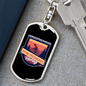 The Best View Cycling Keychain Stainless Steel or 18k Gold Dog Tag Keyring-Express Your Love Gifts