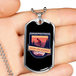 The Best View Hardest Riding Cycling Necklace Stainless Steel or 18k Gold Dog Tag 24"-Express Your Love Gifts