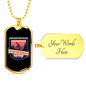 The Best View Hardest Riding Cycling Necklace Stainless Steel or 18k Gold Dog Tag 24"-Express Your Love Gifts