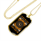 The Best Way Yellow Necklace Stainless Steel or 18k Gold Dog Tag 24" Chain-Express Your Love Gifts