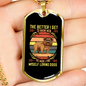 The Better Men Bulldog Necklace Stainless Steel or 18k Gold Dog Tag 24" Chain-Express Your Love Gifts