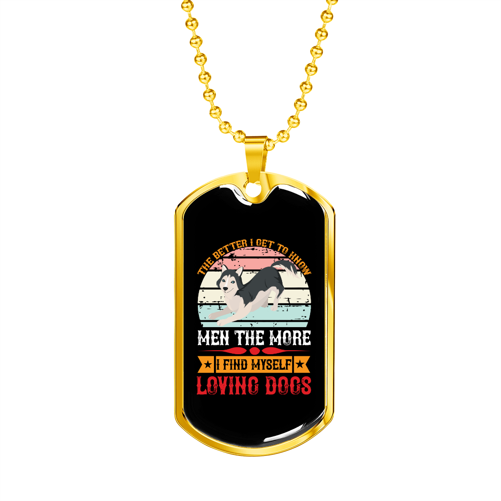 The Better Men Siberian Necklace Stainless Steel or 18k Gold Dog Tag 24" Chain-Express Your Love Gifts