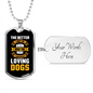 The Better Men Yellow Necklace Stainless Steel or 18k Gold Dog Tag 24" Chain-Express Your Love Gifts