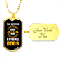 The Better Men Yellow Necklace Stainless Steel or 18k Gold Dog Tag 24" Chain-Express Your Love Gifts